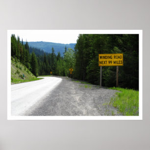 Poster Winding Road, U.S. Highway 12, Lolo Pass, Montana