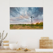 Poster Windmill and Clouds At Sunset (Cuisine)
