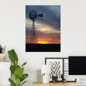 Poster Windmill et West Kansas Sunset (Bureau à domicile)