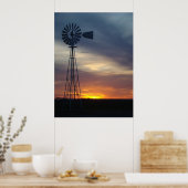 Poster Windmill et West Kansas Sunset (Cuisine)