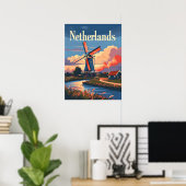 Poster Windmill néerlandais Pays-Bas (Bureau à domicile)