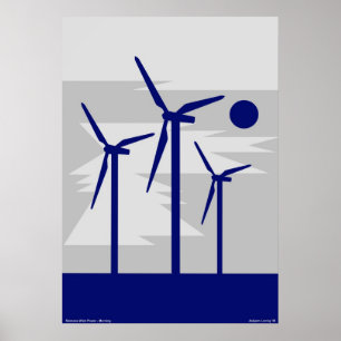 Poster Windmill Surise Grey - Siemens Wind Power