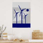 Poster Windmill Surise Grey - Siemens Wind Power (Cuisine)