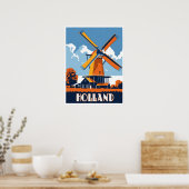 Poster Windmills of Holland - Un Vintage voyage (Cuisine)