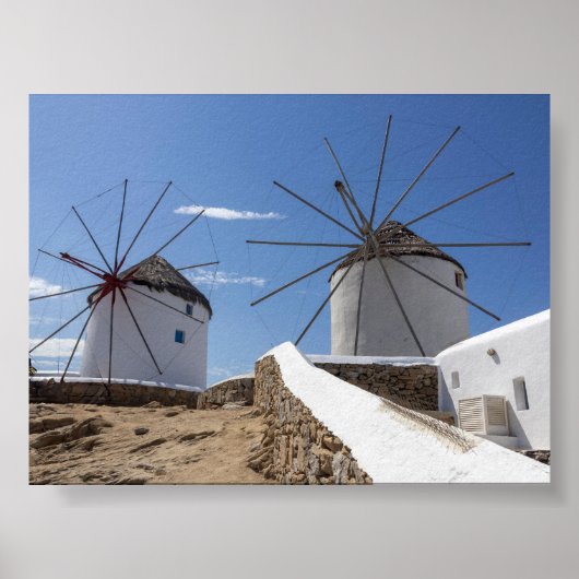 Poster Windmills of Mykonos (Devant)