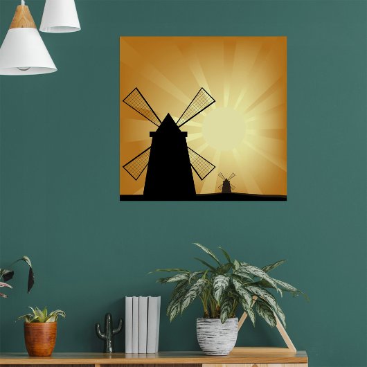 Poster Windmills Sunrise