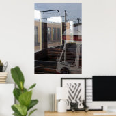 Poster Windows Réflexions des trains vintages triage ferr (Bureau à domicile)