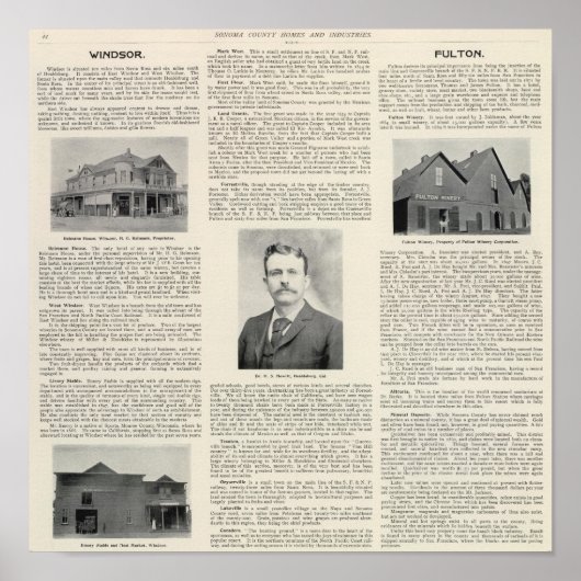 Poster Windsor, Fulton, Californie (Devant)