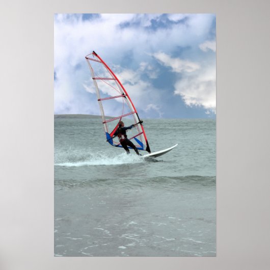 Poster windsurfer dans une tempête (Devant)