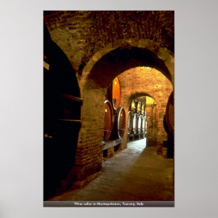 Poster Wine cellar in Montepulciano, Tuscany, Italy