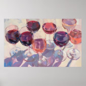Poster Wine drinks Red Tropical pink wine drink set  (Devant)
