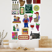 Poster Wine poster, Beaujolais Nouveau (Cuisine)