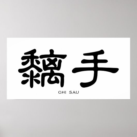 Poster Wing Chun Chi Sau Chine Calligraphie (Devant)