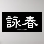 Poster Wing Chun White Chinese Calligraphy (Devant)