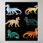 Poster Wings feu set autocollant dragon classique (Devant)