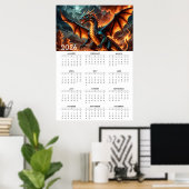Poster Wings of Flame: 2026 Mythical Dragon Calendar (Bureau à domicile)