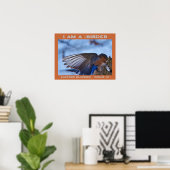 Poster Wings Up Eastern Bluebird Birder  (Bureau à domicile)