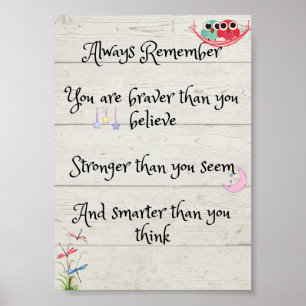 Poster Winnie la citation Pooh