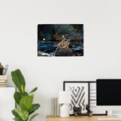 Poster Winslow Homer A Good Shot, Adirondacks (Bureau à domicile)