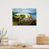 Poster Winslow Homer art : Jardin Fleur et Bungalow (Cuisine)