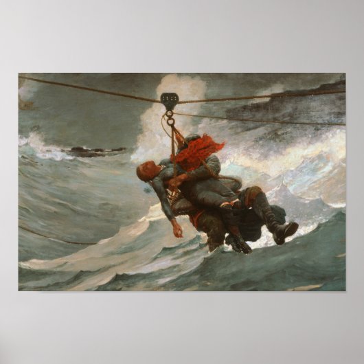 Poster Winslow Homer - La ligne de vie (Devant)