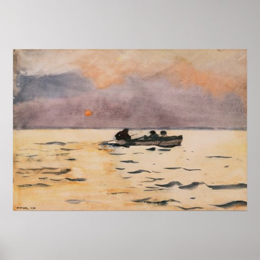 Poster Winslow Homer Rowing Home (Devant)