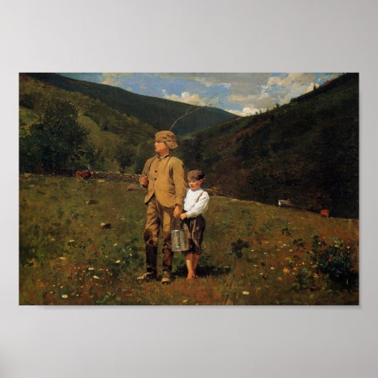 Poster Winslow Homer vintage traversant le pâturage (Devant)