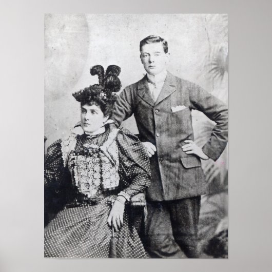 Poster Winston Churchill avec sa mère 2 (Devant)