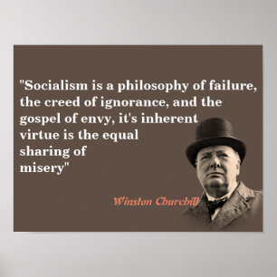 Poster Winston Churchill Cite Le Socialisme