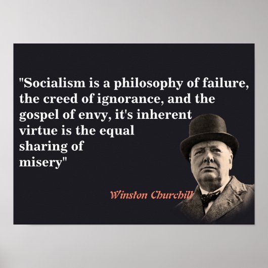 Poster Winston Churchill Cite Le Socialisme (Devant)