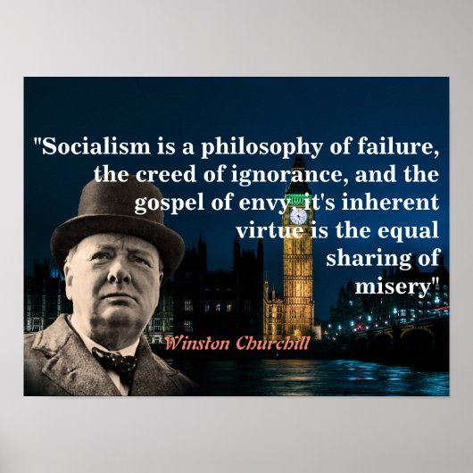 Poster Winston Churchill Cite Le Socialisme (Devant)