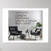 Poster Winston Churchill cite Succès (Devant)