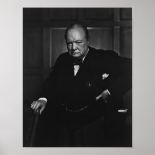 Poster Winston Churchill Portrait - Le lion rugissant