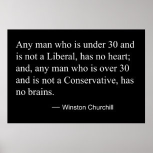 Poster WINSTON CHURCHILL sur les LIBÉRAUX et les CONSERVA