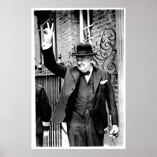 Poster Winston Churchill, V pour la victoire (Devant)