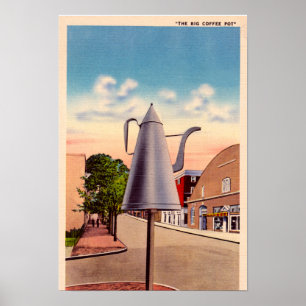 Poster Winston Salem Caroline du Nord The Big Coffee Pot