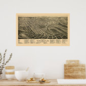 Poster Winston-Salem, NC Carte panoramique - 1891 (Cuisine)