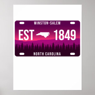 Poster Winston-salem North Carolina License Plate