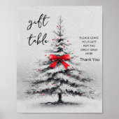 Poster Winter Baby Shower Gift Table Sign – Editable Text (Devant)