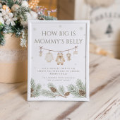 Poster Winter Baby Shower Guess How Big is Her Belly Game