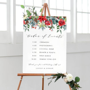 Poster Winter Blooms Garland Mariage Ordre des événements