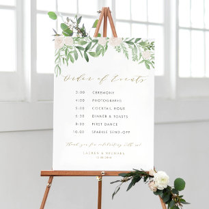 Poster Winter Blooms Garland Mariage Ordre des événements
