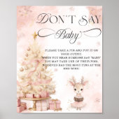 Poster Winter Blush Pink Deer Ne pas dire Baby Jeu (Devant)