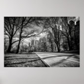 Poster Winter Central Park New York City Noir et blanc (Devant)