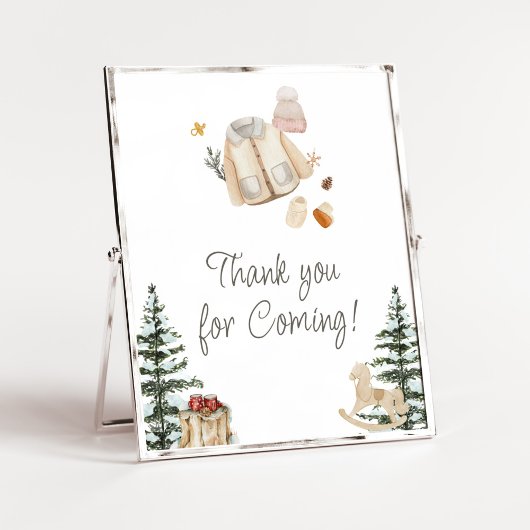 Poster Winter Clothes Cold Outside Thank you for Coming