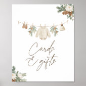 Poster Winter Clothesline Baby Shower Cards and Gifts (Devant)