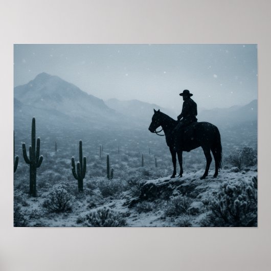 Poster Winter Desert Print - Rare Snowy Western Landscape (Devant)