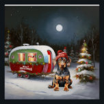 Poster Winter Doberman Caravan Christmas Adventure<br><div class="desc">Laissez-vous tenter par la magie d'une nuit d'hiver enneigée alors qu'une caravane glisse gracieusement à travers le paysage illuminé par la lune. La beauté sereine de la neige scintillante et l'éclat enchanteur de la lune créent une scène captivante, promettant une aventure de Noël inoubliable remplie de chaleur, de joie et...</div>