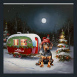Poster Winter Doberman Caravan Christmas Adventure<br><div class="desc">Laissez-vous tenter par la magie d'une nuit d'hiver enneigée alors qu'une caravane glisse gracieusement à travers le paysage illuminé par la lune. La beauté sereine de la neige scintillante et l'éclat enchanteur de la lune créent une scène captivante, promettant une aventure de Noël inoubliable remplie de chaleur, de joie et...</div>