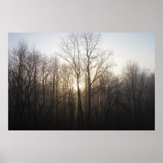 Poster Winter Fog Sunrise Nature Photographie (Devant)